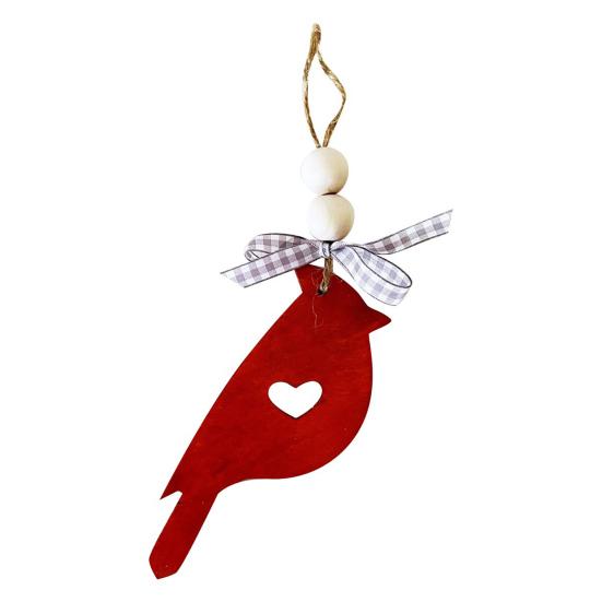 Красная птица Деревянная подвеска Птица удачи подвесное украшение многоразовая красная птица 1pc красный