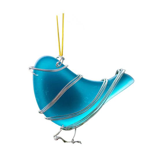 2D Акриловое Украшение Птица Стиль Морского Стекла Птица Подвесное Украшение Красная Птица